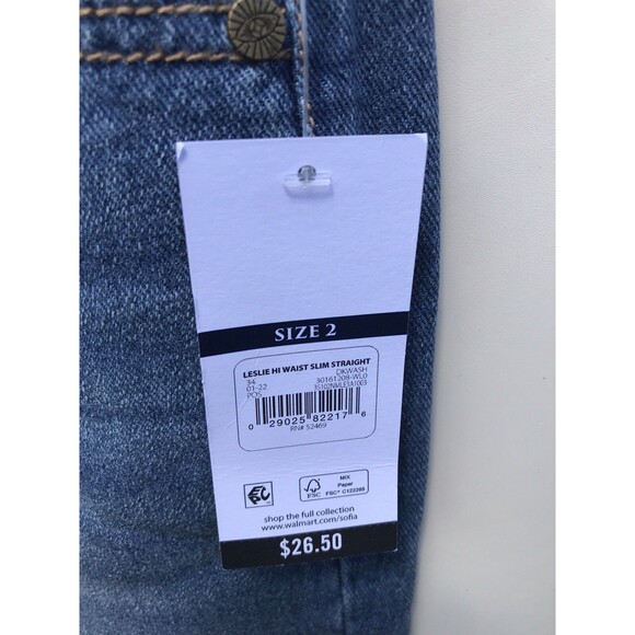 Sofia Vergara Leslie Slim Straight Jeans Womens 2 Assymetrical Hem - Picture 5 of 10